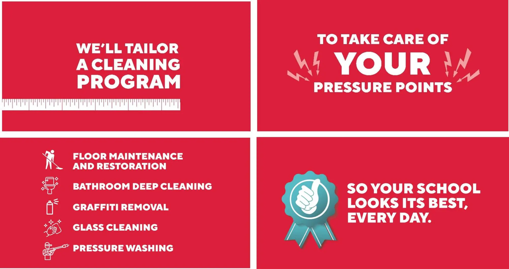 AMC's customised plans, delivered by specialist school cleaning professionals.