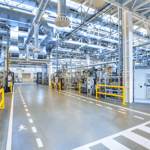 large industrial site in New Zealand with safety measures for foot path
