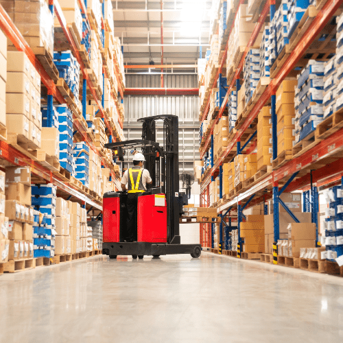 logistic industrial cleaning performing task with ride on machinery