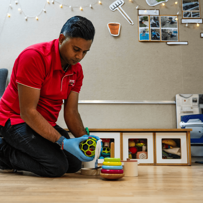 education and childcare toys cleaning