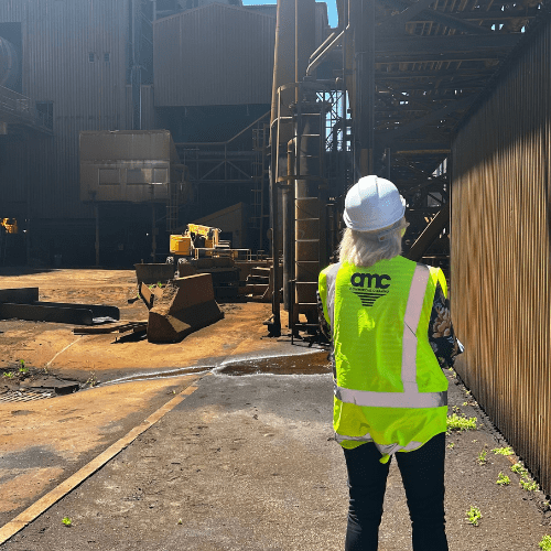 AMC on site full time supervisor with PPE uniform at steel manufacturing facility